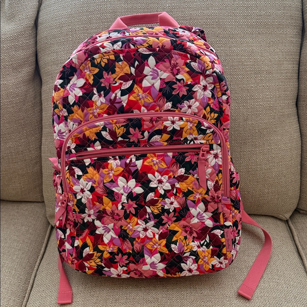 Vera Bradley Backpack with Pink and Orange Accents new, not used #25